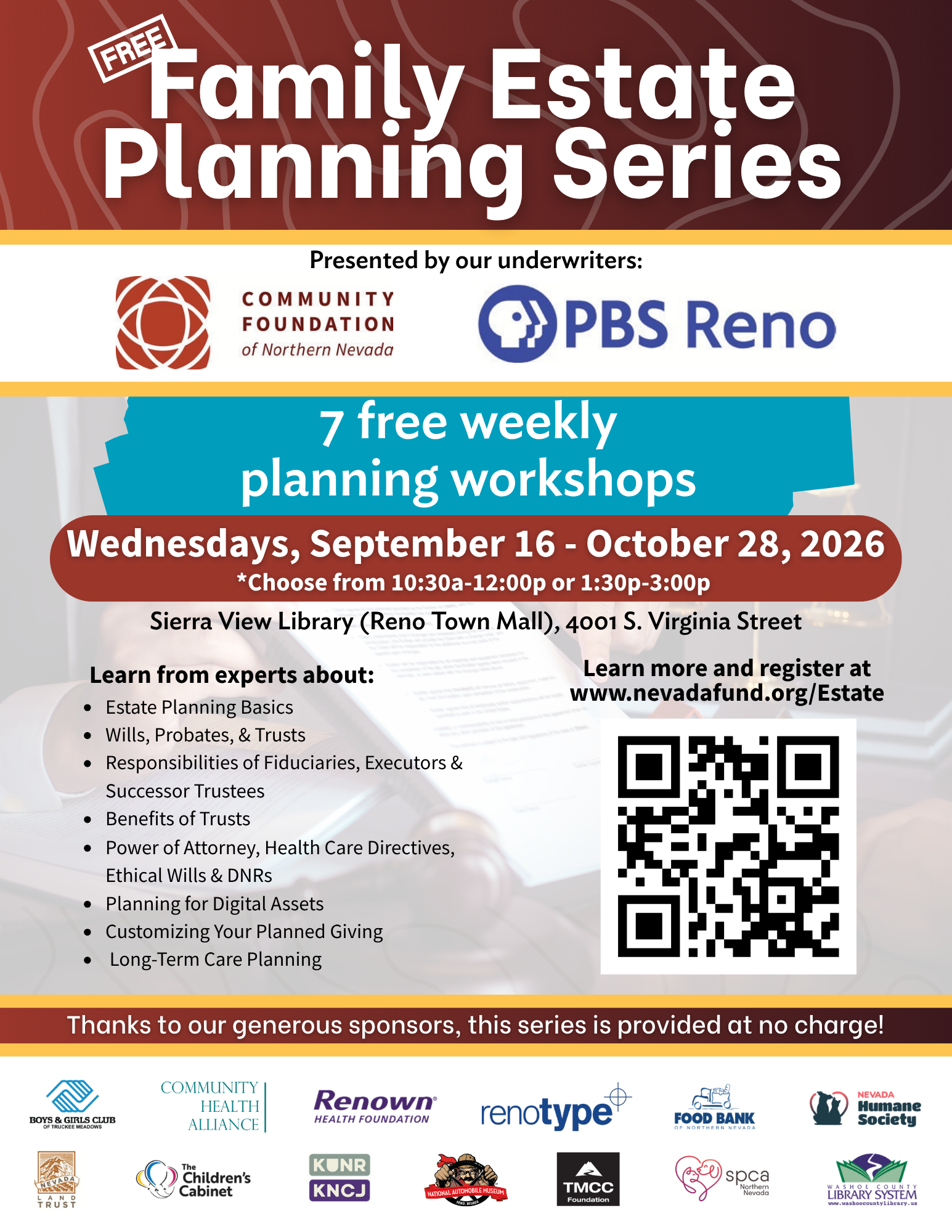 Family Estate Planning Series Flier